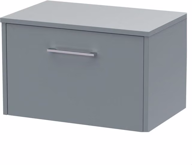 Balterley Winshill Contemporary 1 Drawer Wall Hung Vanity Unit, Grey, Width: 60 cm