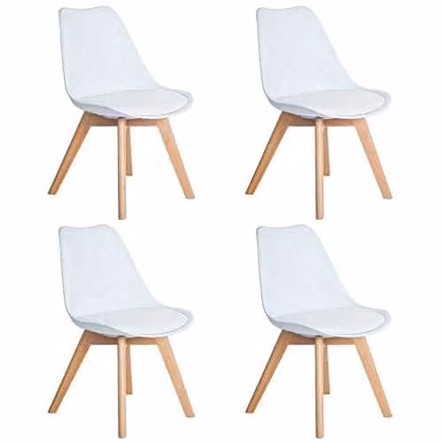 KOSY KOALA Set of 4 White Plastic Dining and Lounge Chairs – 1