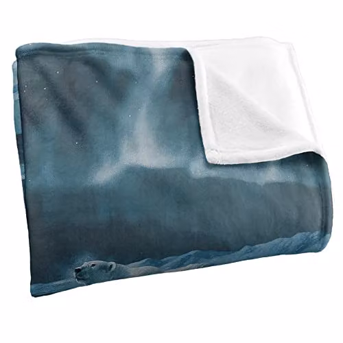 Wild Wings Polar Night Light 2 Silky Touch Super Soft Fleece Throw Blanket in White, W/D/H: 152 x 127 cm – 2