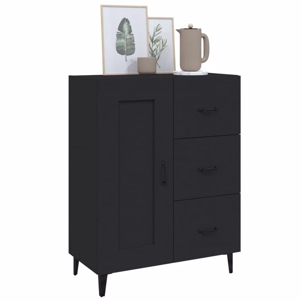 Berkfield Home Black Sideboard, W: 69.5 cm, D: 34 cm, H: 90 cm – 4