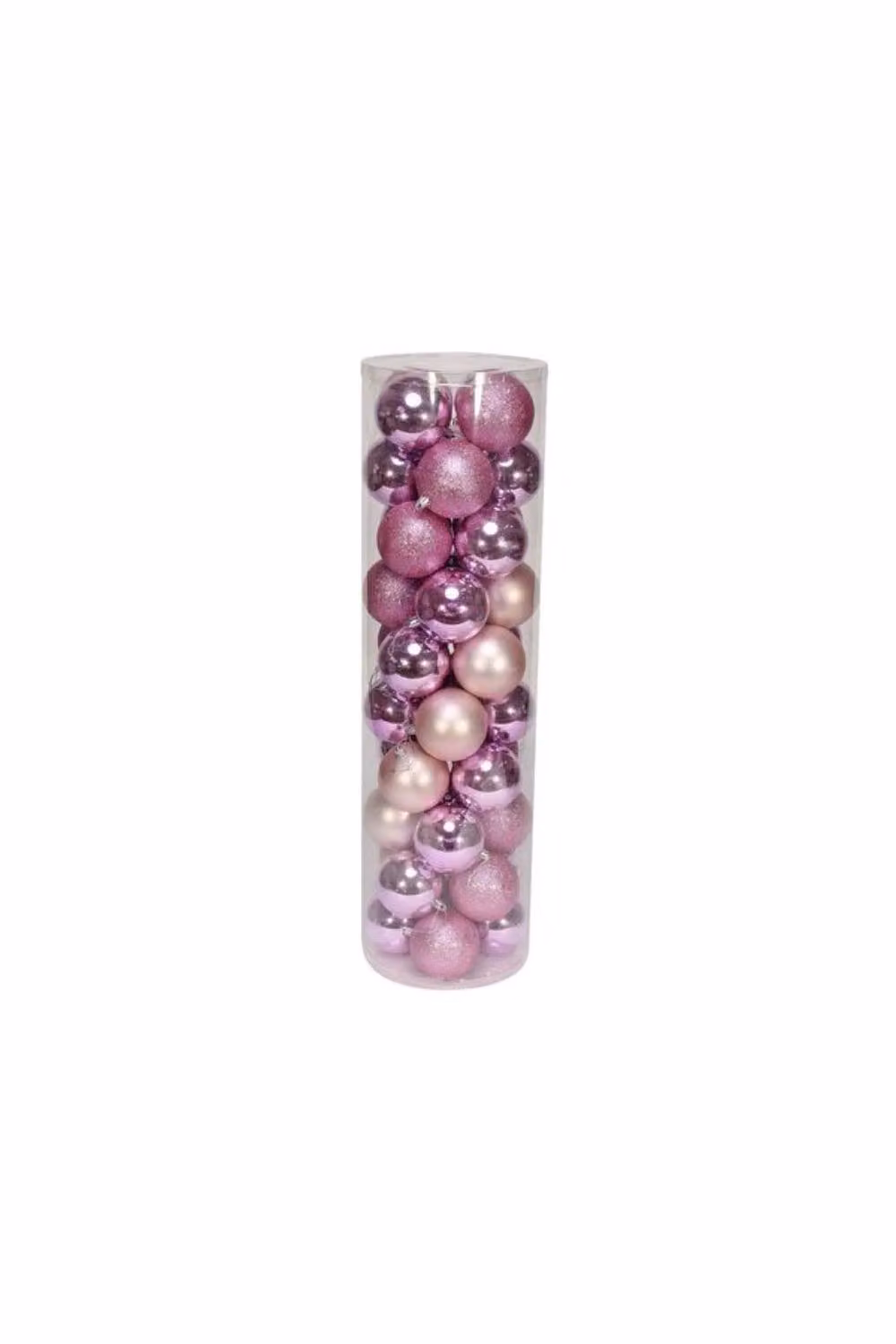 KDMD 48 Pink Christmas Baubles with Matt, Shiny and Glitter Finishes, Diameter: 8 cm – 2