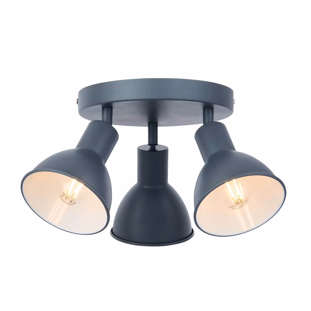 First Choice Lighting Hawkins Round Ceiling Spotlight in Grey, Adjustable and Dimmable – 2