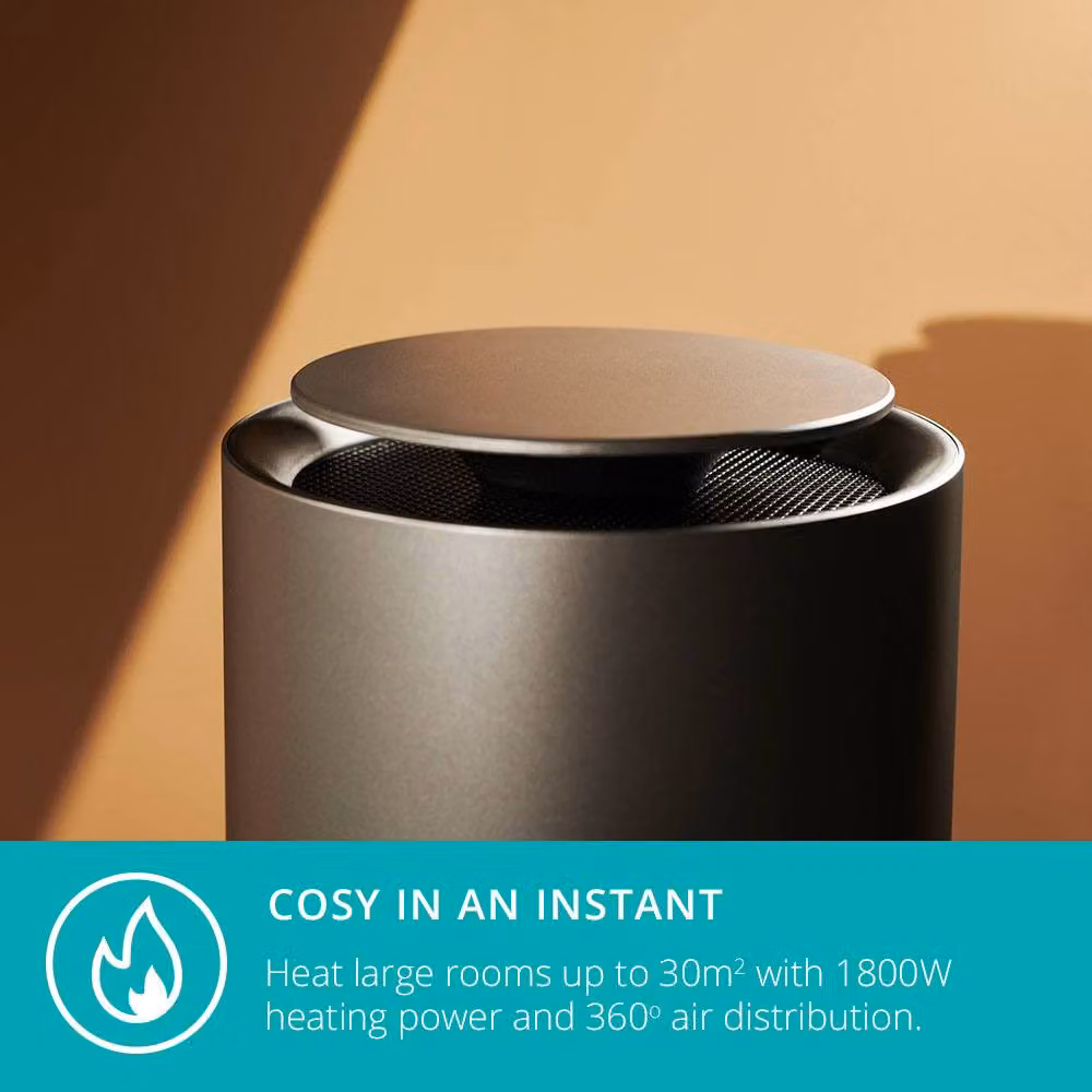 Duux Threesixty Smart Ceramic Fan Heater, 1800W, Grey with App Control – 2