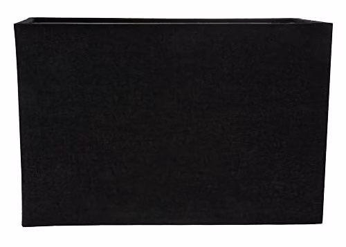 Happy Homewares Rectangular Linen Fabric Lamp Shade in Black, Length: 29 cm