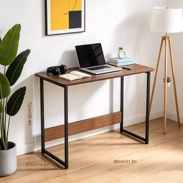 FORGEVIO Modern Computer Desk in Black and Brown – 1