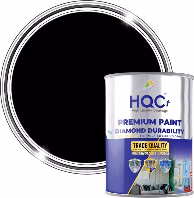 HQC PAINTS Black Weatherproof Opaque Wood Paint for Barns, Fences and Gates, 5 l