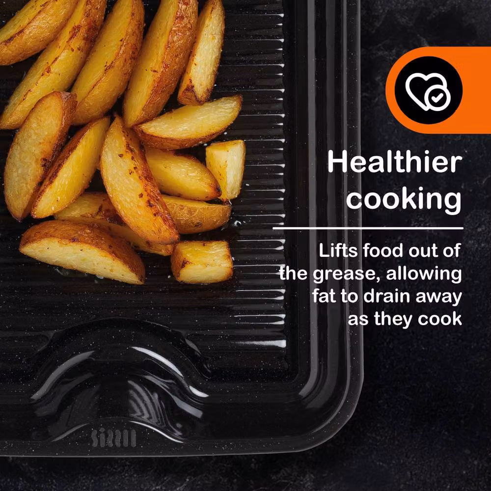 Wham SIZZLL Griddll Enamel Roasting Tin, 39cm, Black – 3
