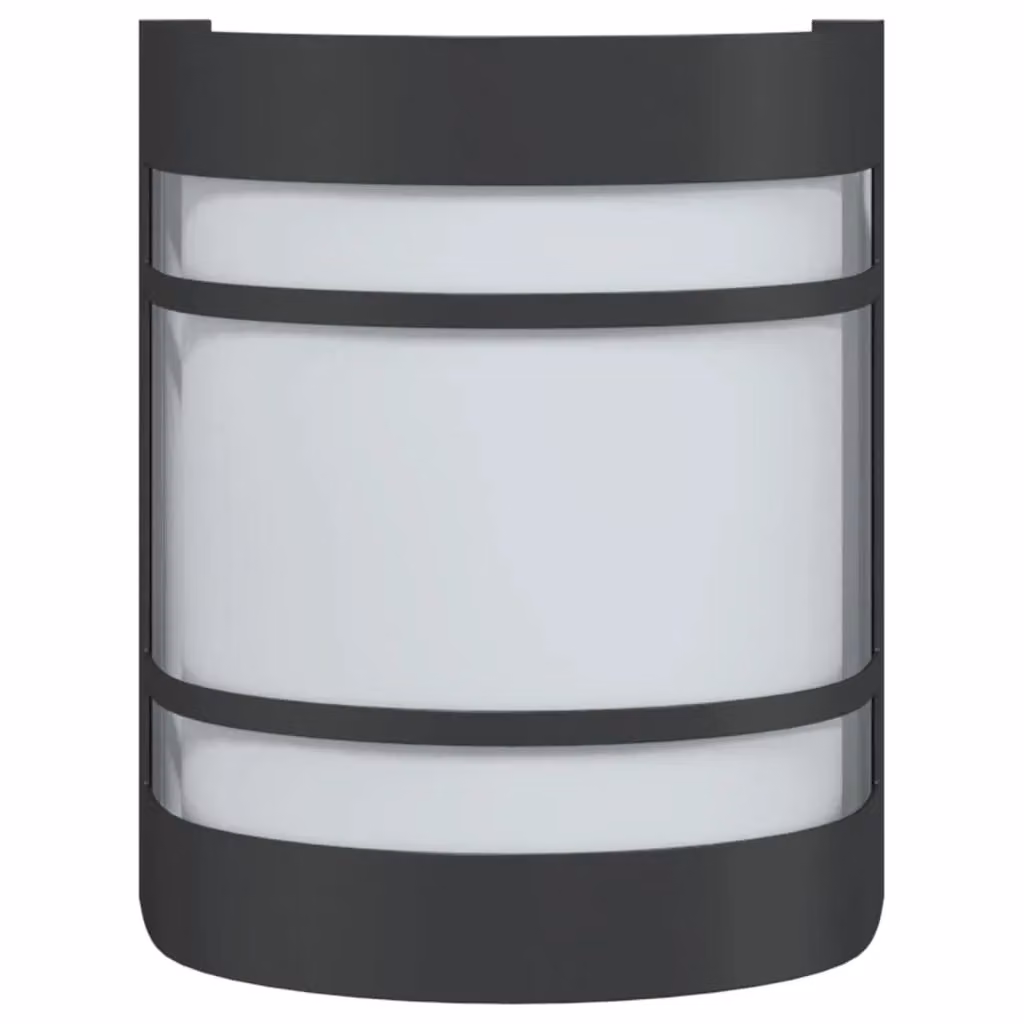 Berkfield Home Set of 2 Black Stainless Steel and Glass Outdoor Wall Lights for Garden – 3