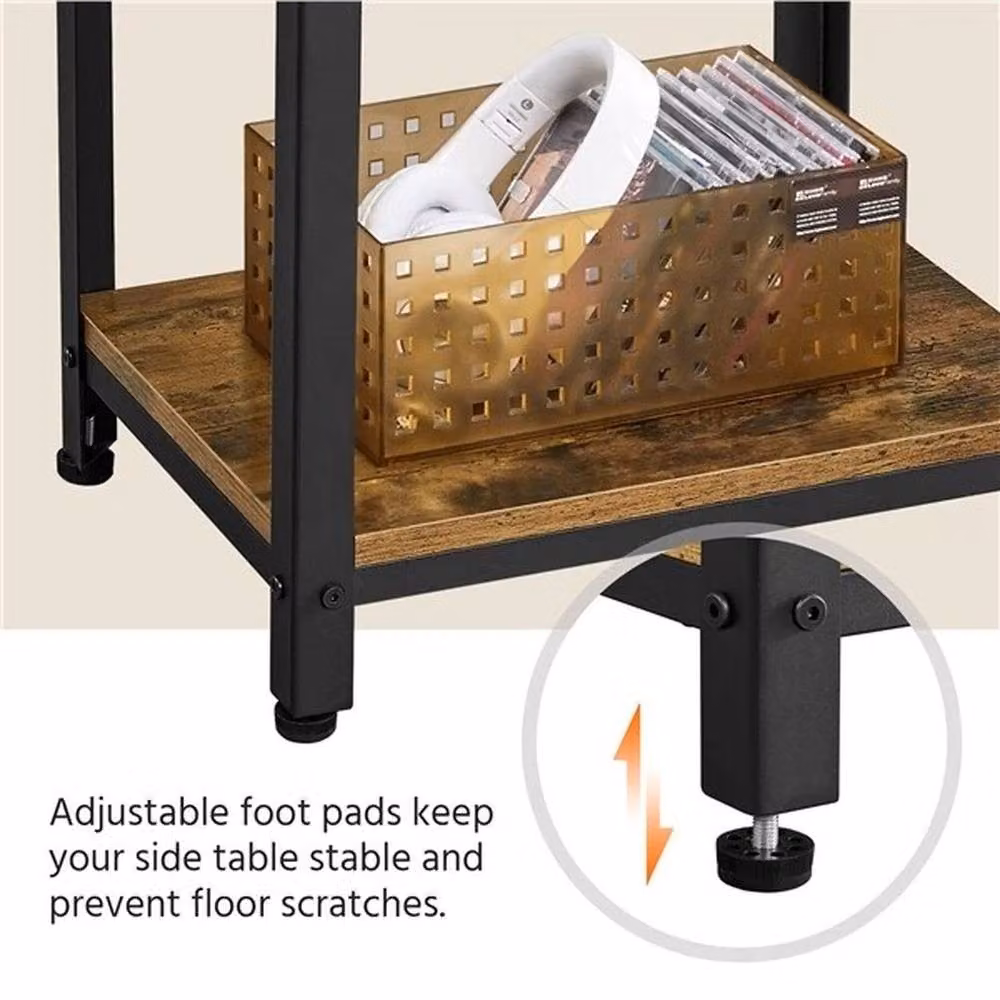 Kelvenix Industrial Side Table in Brown and Black, W/D/H: 30 x 30 x 74.5 cm – 4
