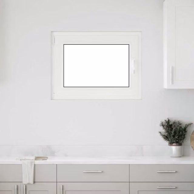 Berkfield Home RISOR White Plastic Tilt and Turn Basement Window W: 80 cm, H: 60 cm, DIN Left