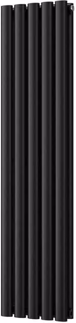 Omeara Black Vertical Double Panel Radiator, H: 120 cm, W: 29 cm, D: 8.46 cm
