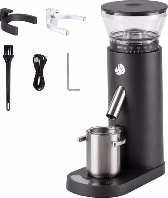 Spector USB Rechargeable Coffee Grinder with Timer and 60 Settings in Black