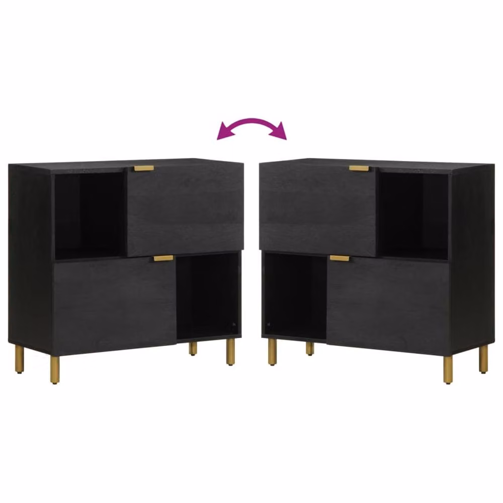 Berkfield Home Modern Black Sideboard W/D/H: 80 x 33 x 75 cm – 4