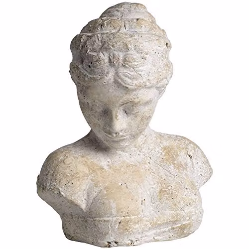 Hill Interiors Love Lace Woman's Head Icon in Cream, Beige and White Stone Tabletop Ornament, H 29.0 cm x W 26.0 cm x D 26.0 cm – 1