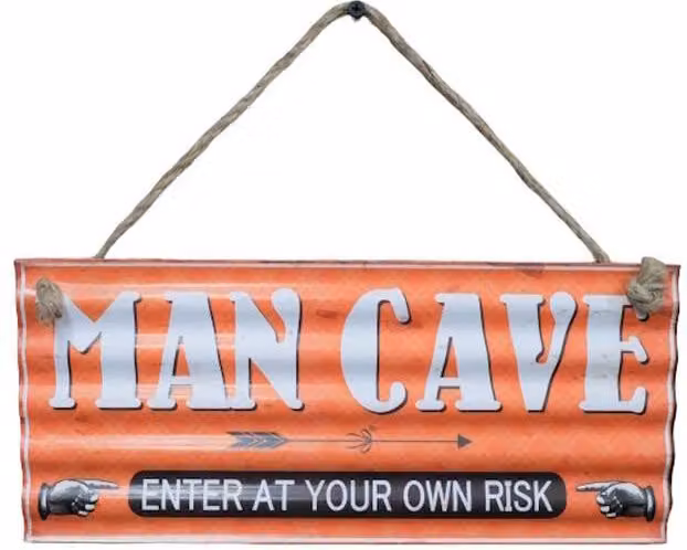 Gifts Direct 2 U Orange Metal Retro Man Cave Hanging Wall Sign, W: 30.0 cm, H: 13.0 cm – 3