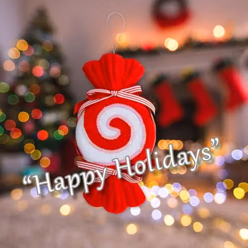 VFM e-Store Red Striped Candy Cane Sweet Christmas Tree Hanging Ornament, Height: 26 cm – 5