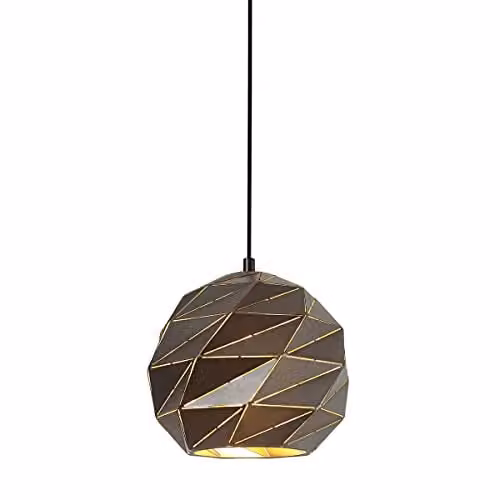 Netlighting Palermo Modern Dome Pendant Ceiling Light in Black, E27, W: 40.0 cm, D: 25.5 cm, H: 25.5 cm