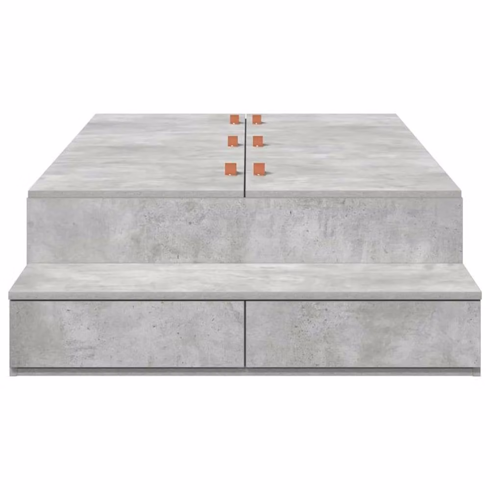 Berkfield Home Storage Bed Frame in Concrete Grey, W/D/H: 90 x 200 x 31.5 cm – 1