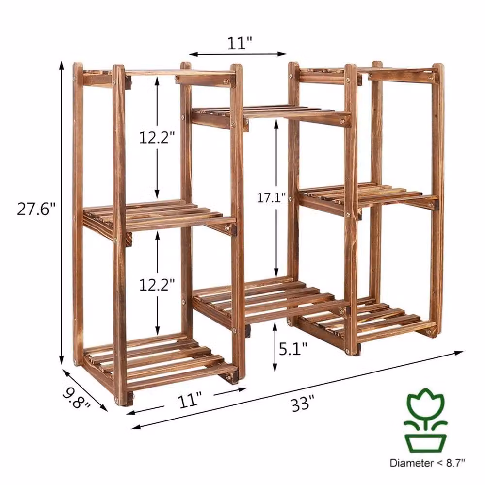 Kelvenix Brown Wooden Vertical Garden Planter Stand – 2