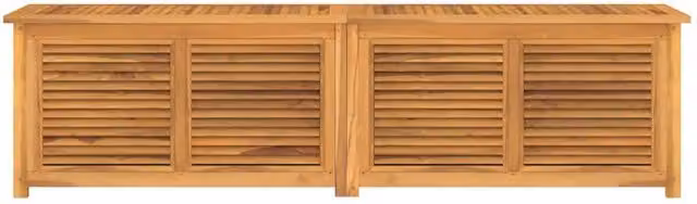 Berkfield Home Garden Storage Box with Bag in Brown Solid Teak Wood, W/D/H: 200 x 50 x 53 cm – 1