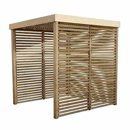 Forest Garden Brown Wooden Modular Pergola with 3 Side Panels, W/D/H: 197 x 197 x 204.5 cm