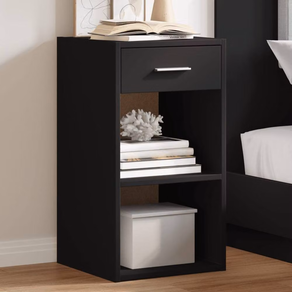 Berkfield Home Elegant Bedside Cabinets, 2 Piece Set in Black, W/D/H: 35 x 34 x 65 cm – 2