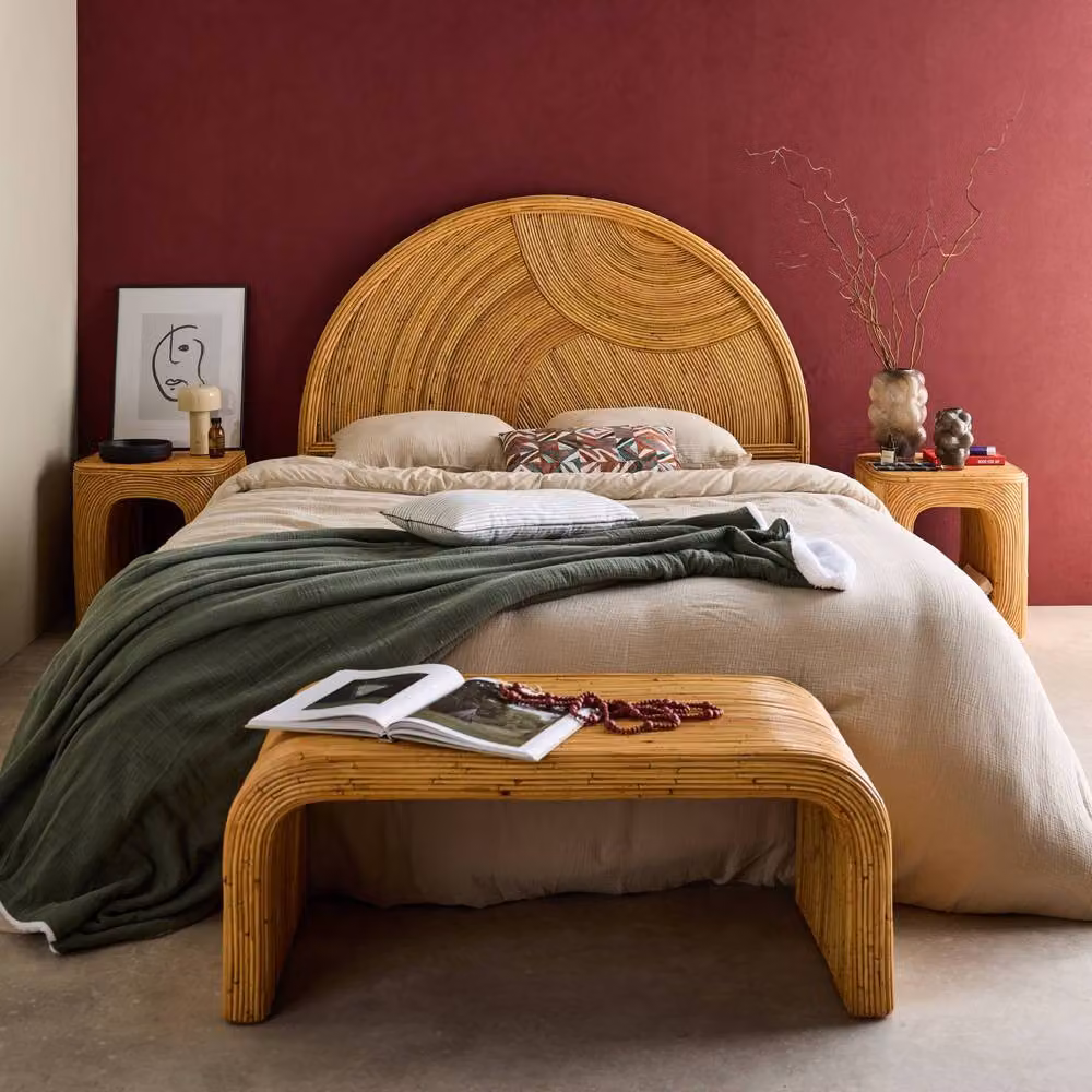 sweeek Natural Rattan Headboard in Brown, EU King Size – 3