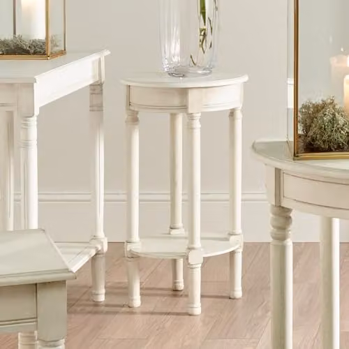 Pacific Lifestyle Tall Round Side Table in White, W: 36 cm, D: 36 cm, H: 72 cm – 1