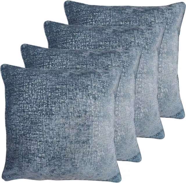 Kampala Hill Blue Chenille Square Cushion
