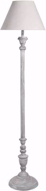 Lemon Pavilion Furniture and Decor Ithaca Floor Lamp in Grey and Wood, W24 x D24 x H155 cm