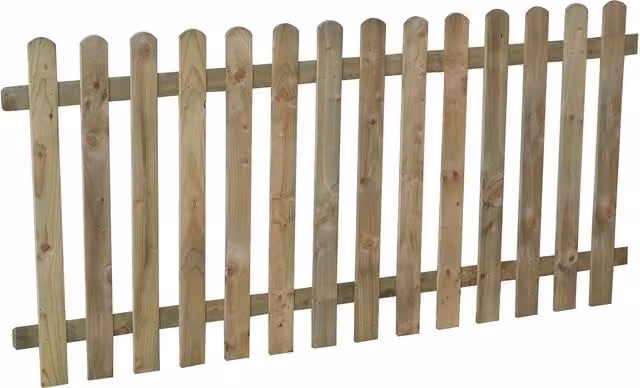 Forest Garden Brown Impregnated Heavy Duty Palisade Wood Fence Panels, Pack of 4, H x W: 180 x 90 cm – 1