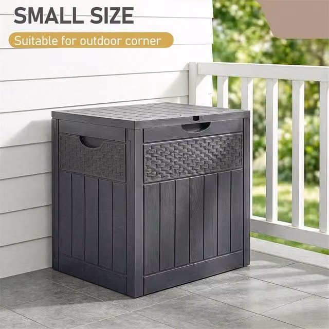 FORGEVIO Lockable Outdoor Garden Storage Deck Box in Grey – 1