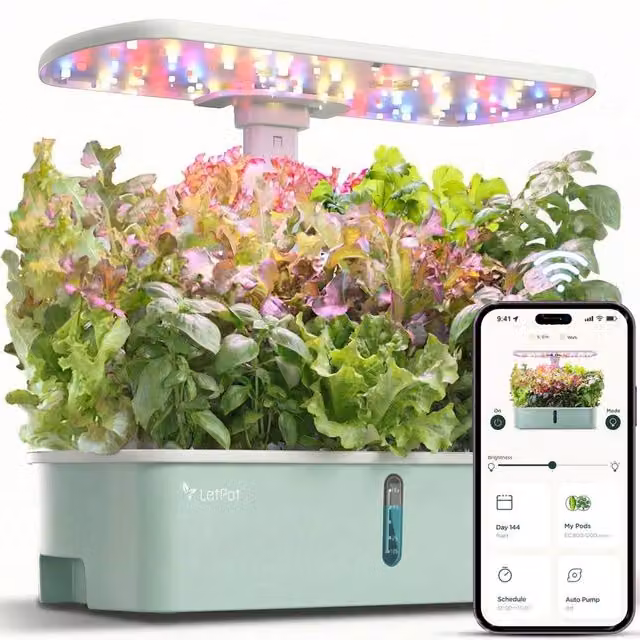 Letpot Smart Hydroponic Indoor Planter with 24W Grow Light and App Control, Green – 1