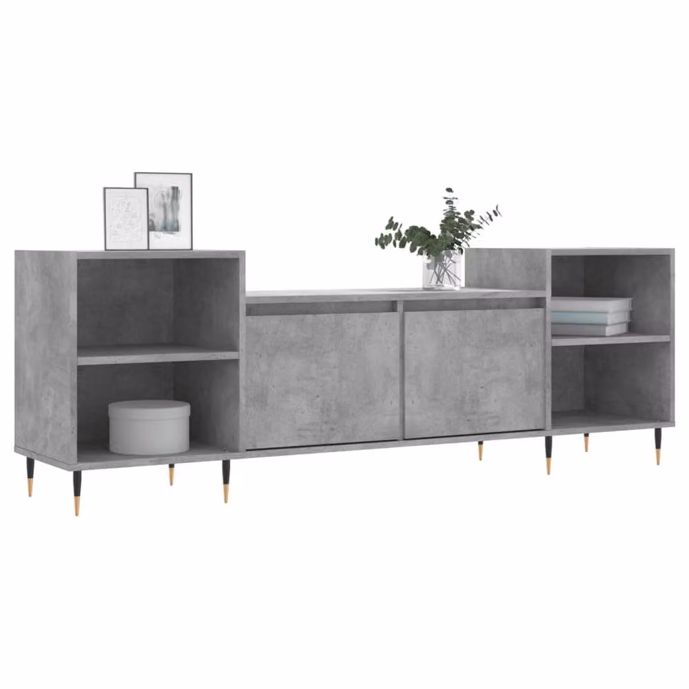 Berkfield Home Modern TV Cabinet in Concrete Grey, W/D/H: 160 x 35 x 55 cm – 3