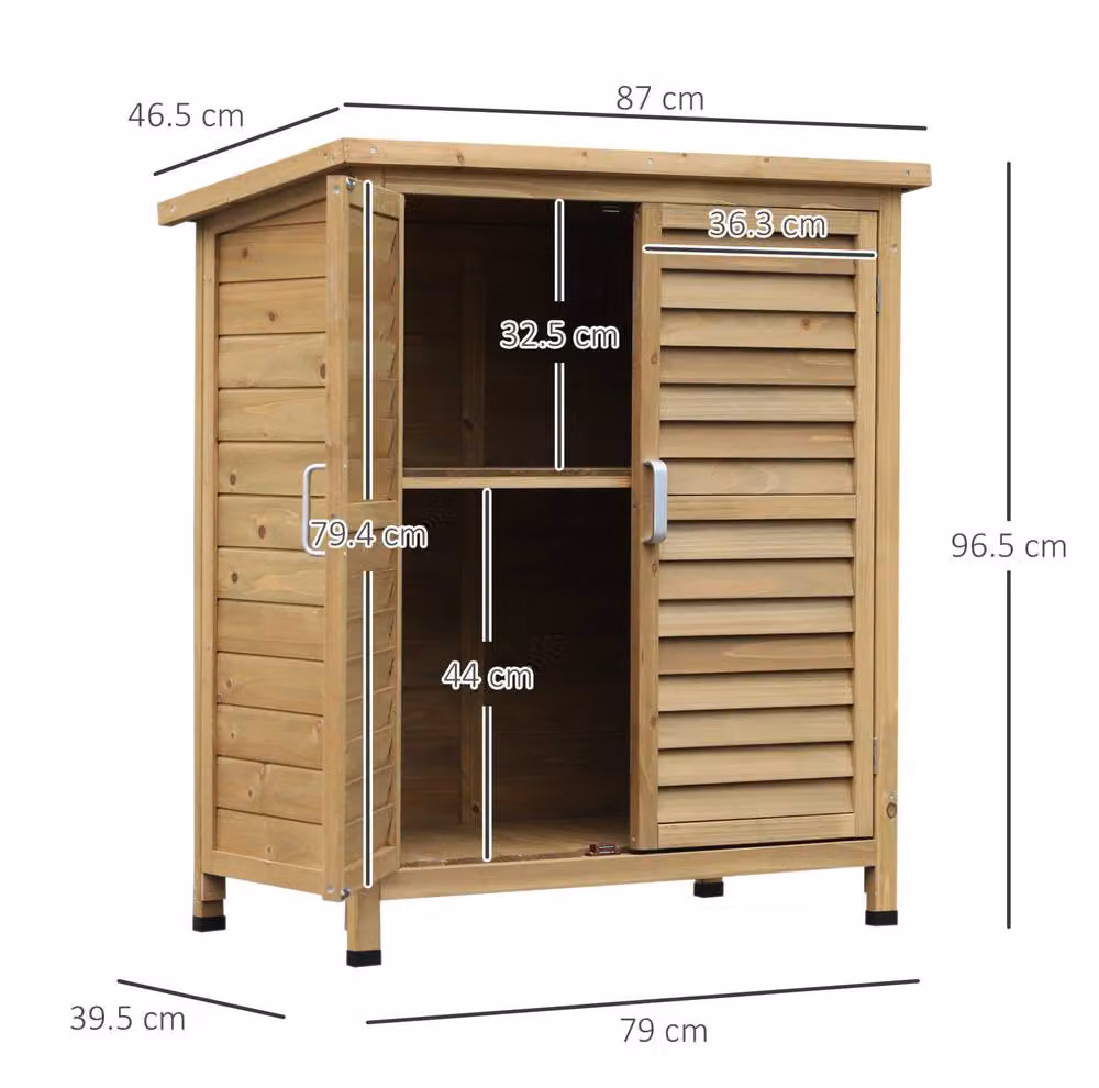 STILVORA Freestanding Rustic Garden Storage Cabinet with Roll Shutter and Internal Shelves in Brown and Sand – 3