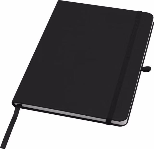 Teak A5 Lined Hardcover Notebook in Black with Elastic Closure and Bookmark