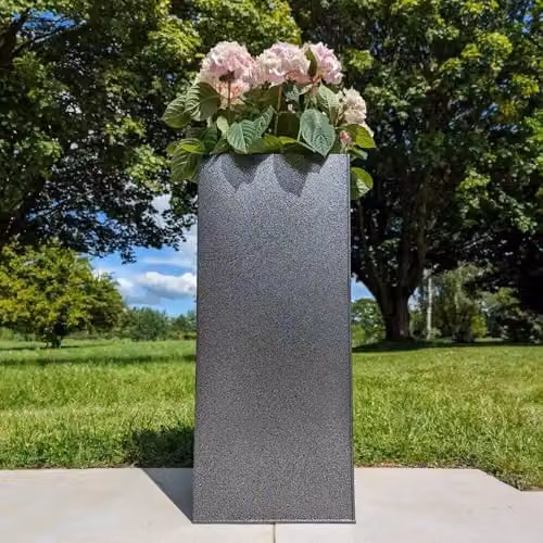 Tulipy Galvanised Steel Tall Square Planter, Silver and Black, W/D/H: 32 x 32 x 75 cm – 9