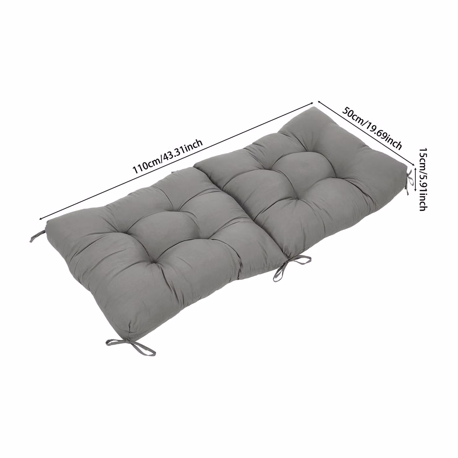 Garden Sanctuary Grey Rectangular Rattan Chair Pad, W: 50 cm, H: 110 cm – 4