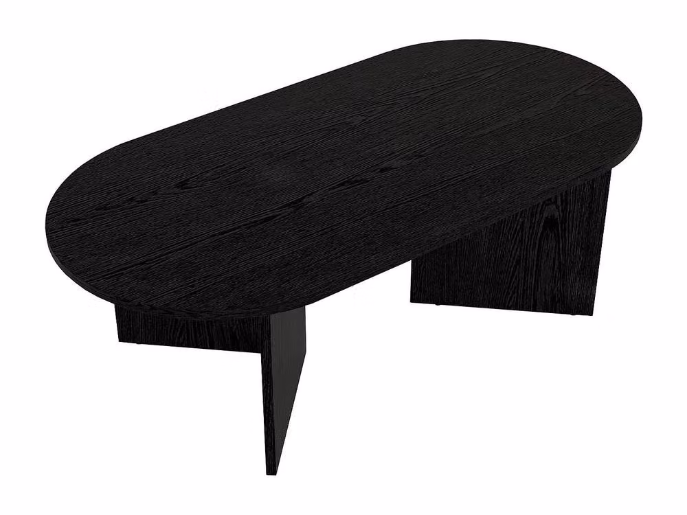 Vente-unique TOPANIA Black Rectangular Coffee Table with Rounded Edges, W: 60.0 cm, D: 39.6 cm, H: 15.0 cm – 3