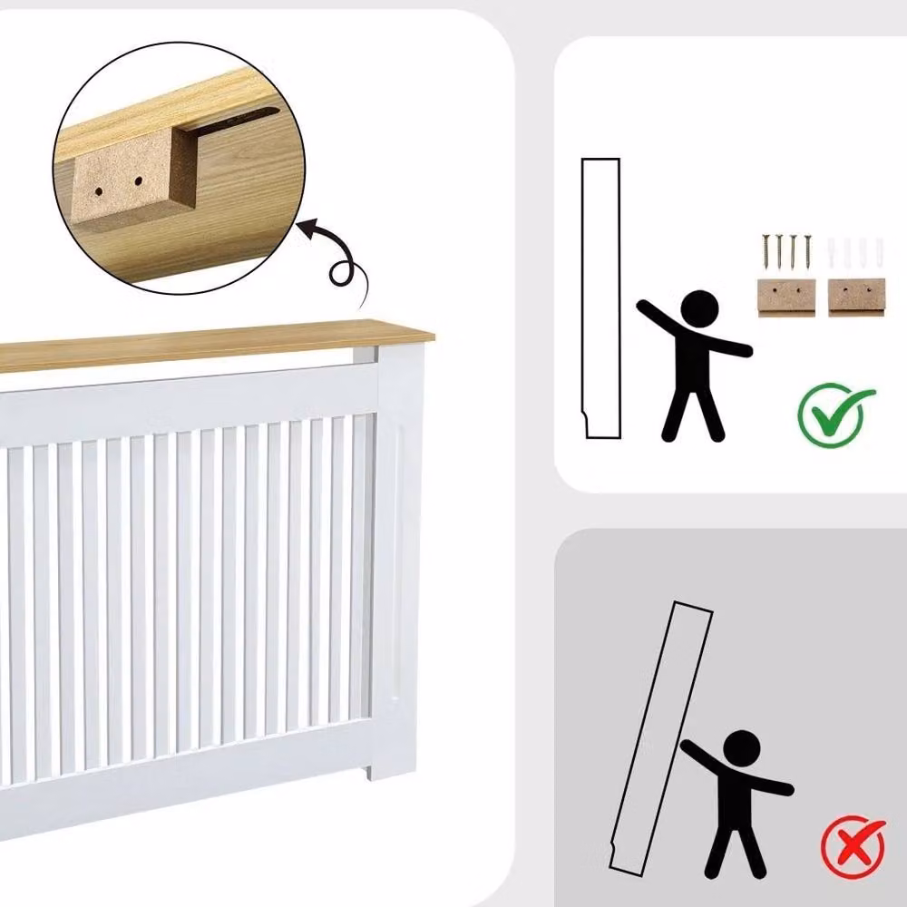 SPETLEK Vertical Radiator Cover in White, W/D/H: 112 x 20 x 83 cm – 3
