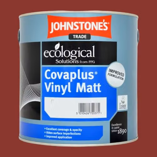 Johnstone's Covaplus Matt Dispersion Paint, Hot Cherry Red, 2.5l – 2