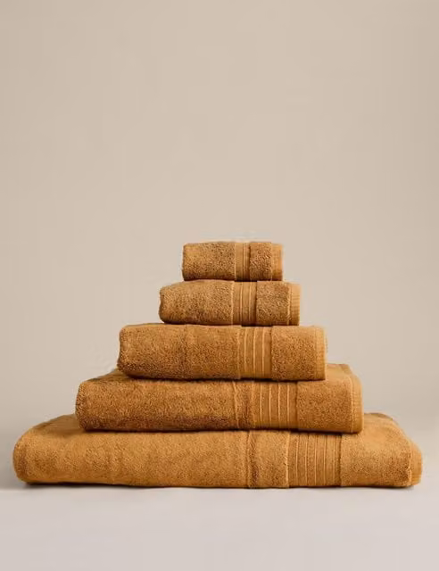 M&S Egyptian Cotton Fluffy Quick Drying Towel in Gold