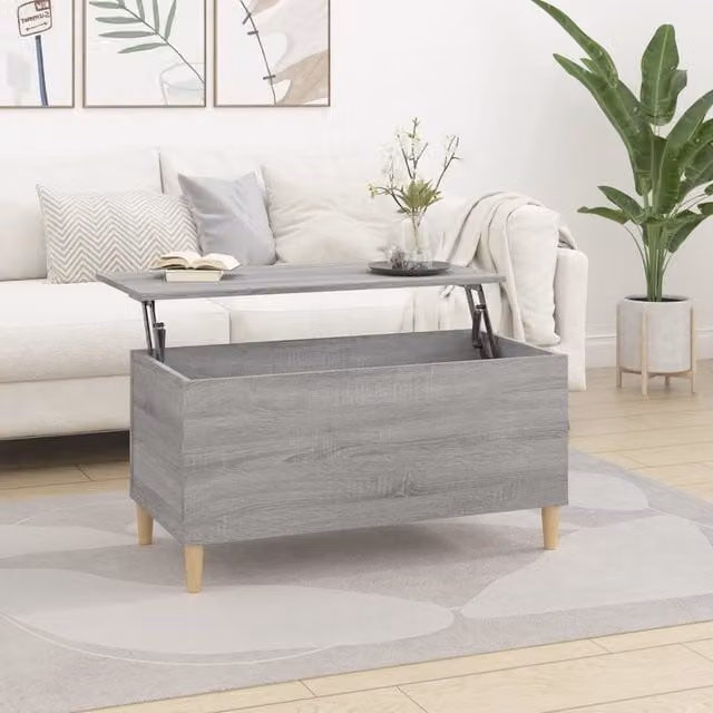 Berkfield Home Grey Sonoma Coffee Table with Lift Mechanism, W: 90 cm, D: 44.5 cm, H: 45 cm – 1