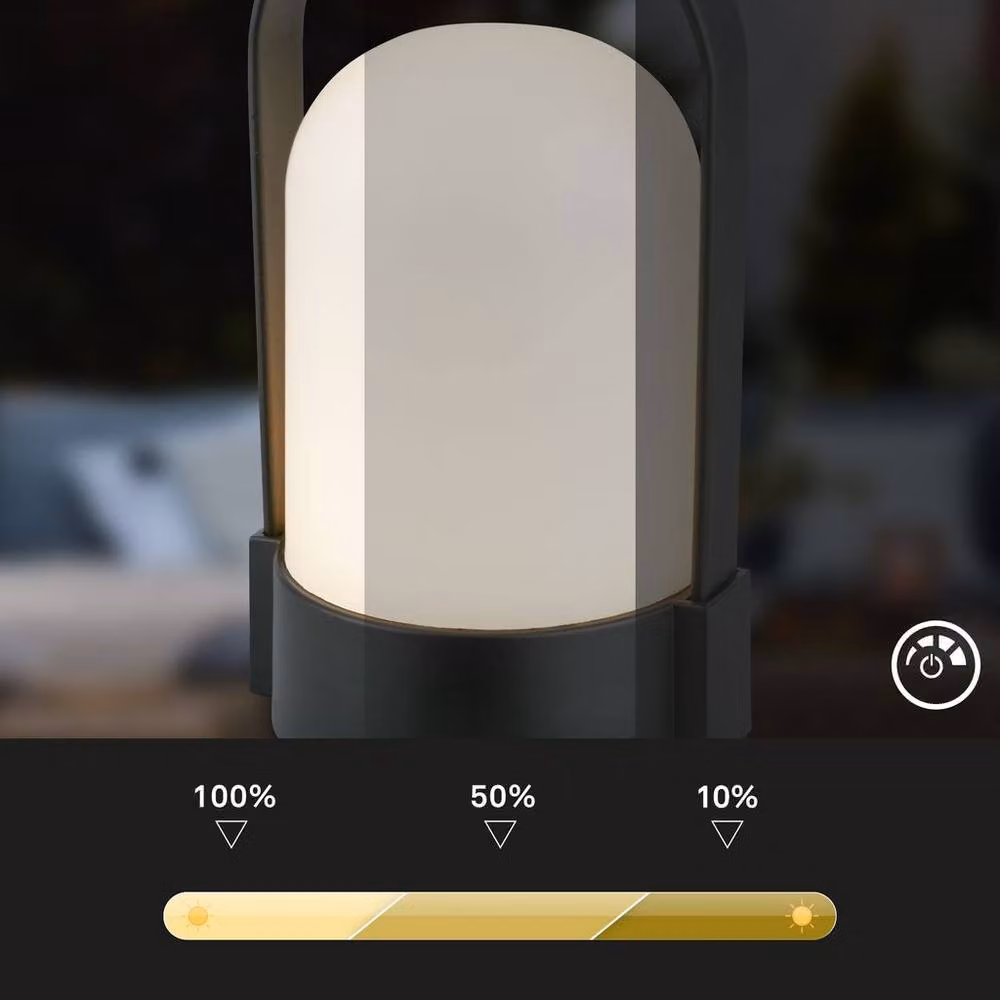 Briloner Dimmable LED Table Lamp in Black, Rechargeable and Wireless with Touch Control – 4