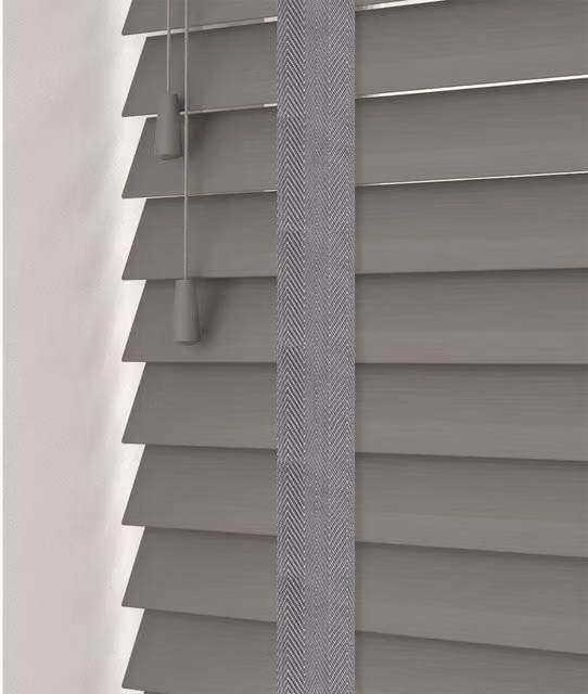 Caecus Made To Measure Faux Wood Tape Venetian Blind in Grey