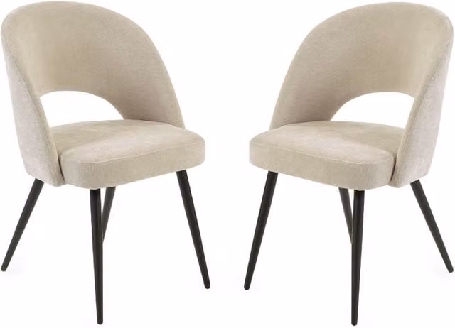 Cheshire Elowen Elegant Calico Dining Chairs - Set of 2 in Beige – 1