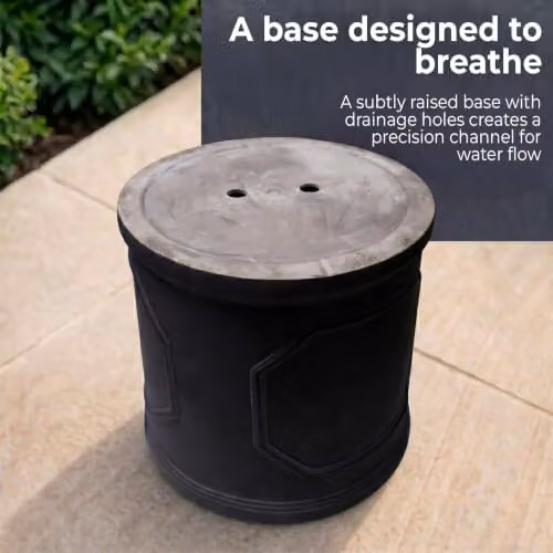 IDEALIST Large Stone Effect Plant Pot, 45 cm, 57 l, Grey or Black – 4