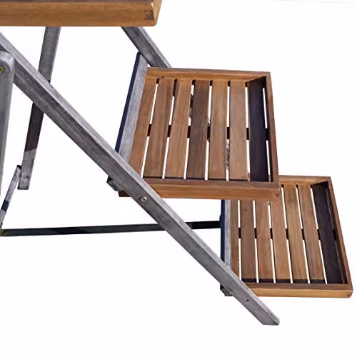 Rowlinson Alderley Large Wooden Plant Ladder in Grey and Multicolour, W: 103 cm, H: 50 cm – 2