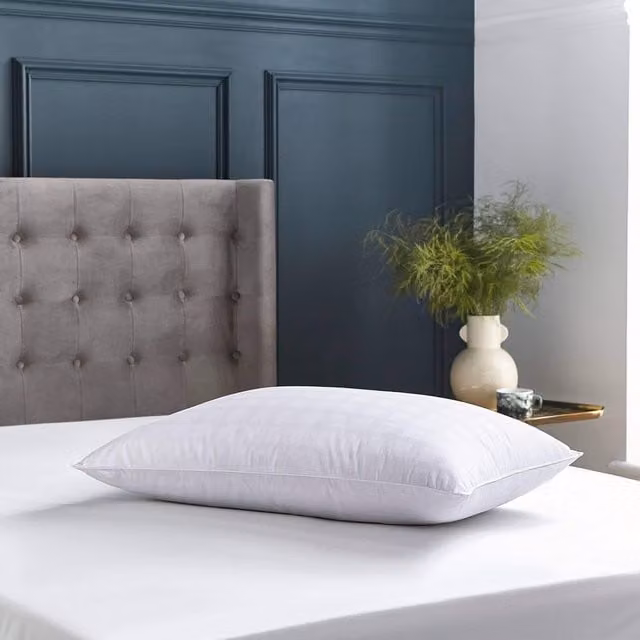 Bedeck of Belfast Hungarian Down and Feather Mix Pillow in White with Breathable Cotton Cover