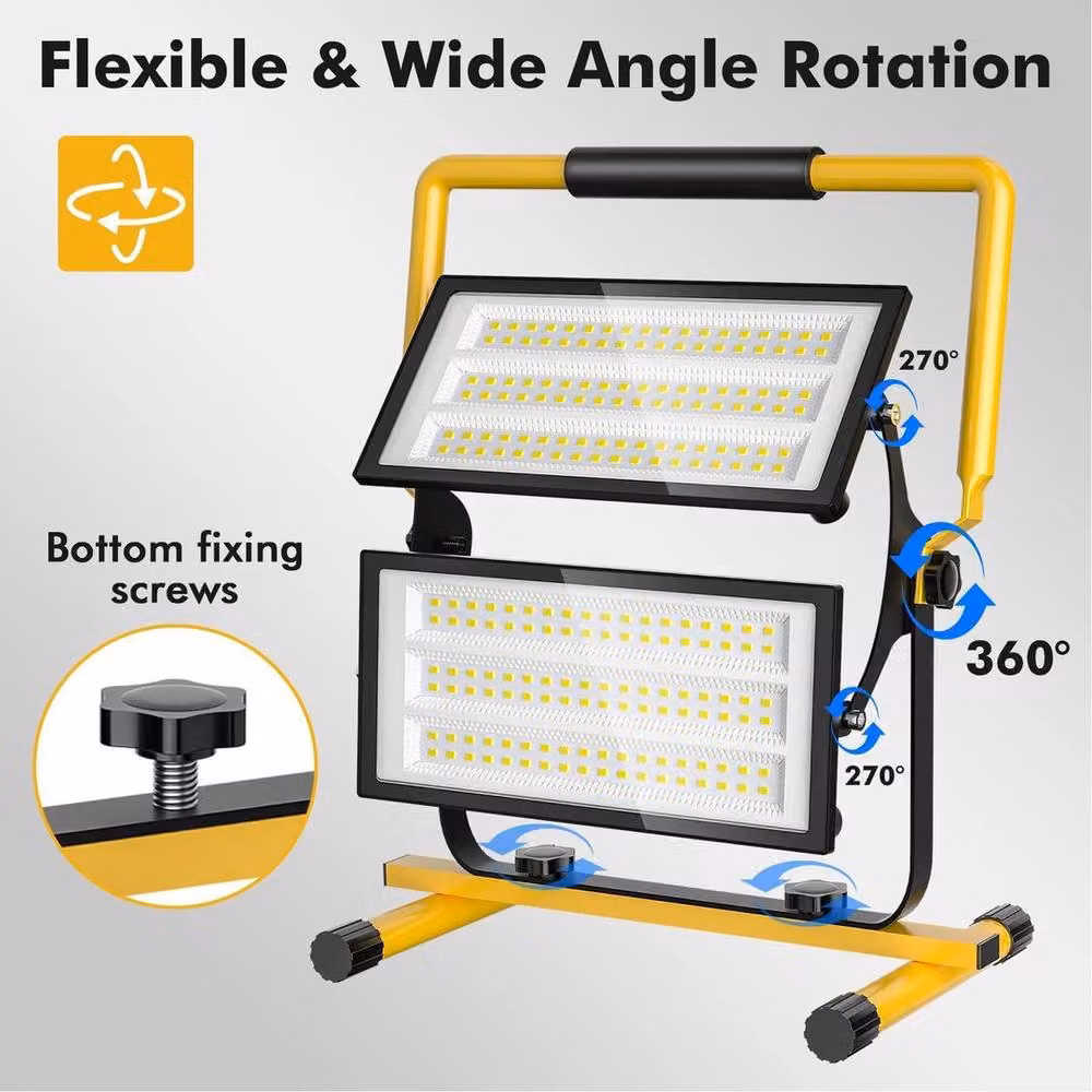 NESTLUNE 200W 20000LM LED Portable Work Flood Light in Yellow – 5
